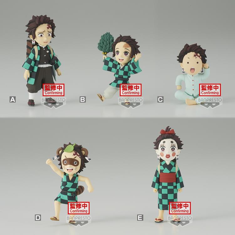 Demon Slayer: Kimetsu no Yaiba World Collectable Figure &quot;Tanjiro Kamado&quot; Collection-Complete Set of 5-Bandai-Ace Cards &amp; Collectibles