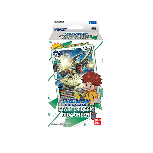 Digimon Card Game Starter Deck - [Gaia Red ST-1 / Cocytus Blue ST-2 / Heaven&#39;s Yellow ST-3 / Giga Green ST-4 / Mugen Black ST-5 / Venom Violet ST-6] (Japanese)-Giga Green ST-4-Bandai-Ace Cards &amp; Collectibles