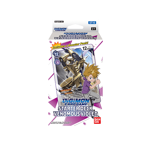 Digimon Card Game Starter Deck - [Gaia Red ST-1 / Cocytus Blue ST-2 / Heaven&#39;s Yellow ST-3 / Giga Green ST-4 / Mugen Black ST-5 / Venom Violet ST-6] (Japanese)-Venom Violet ST-6-Bandai-Ace Cards &amp; Collectibles