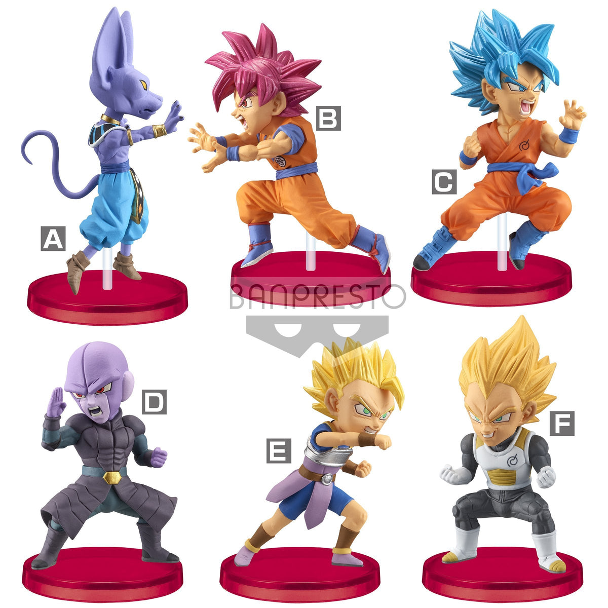Dragon Ball Super World Collectable Figure -Battle of Saiyans- Vol. 5-Complete Set of 6-Bandai-Ace Cards &amp; Collectibles