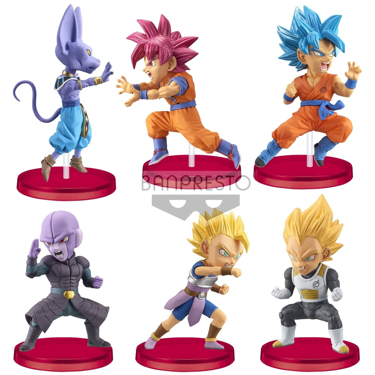 Dragon Ball Super World Collectable Figure -Battle of Saiyans- Vol. 5-Complete Set of 6-Bandai-Ace Cards &amp; Collectibles