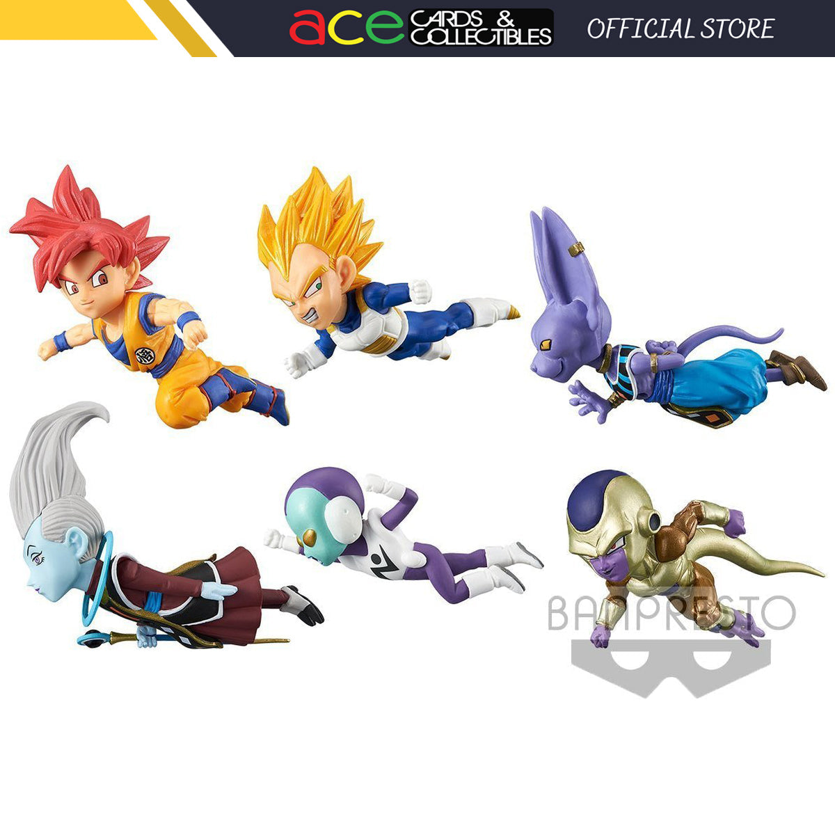 Dragon Ball Super World Collectable Figure -The Historical Characters- Vol. 1-Complete Set of 6-Bandai-Ace Cards &amp; Collectibles