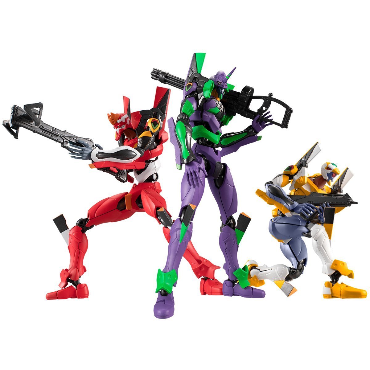Eva-Frame: Rebuild of Evangelion 01 Set-1 & 2 Evangelion Unit 1 Armor & Frameset Set & 7 Option set A (Weapon set 1 & Transport stand: Green color)-Bandai-Ace Cards & Collectibles