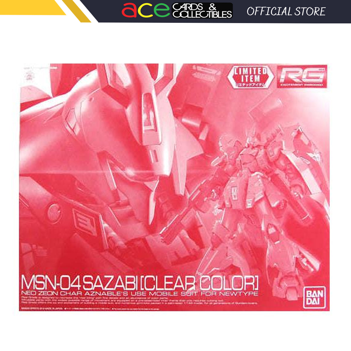 Gundam 1/144 RG MSN-04 Sazabi [Clear Color]-Bandai-Ace Cards &amp; Collectibles