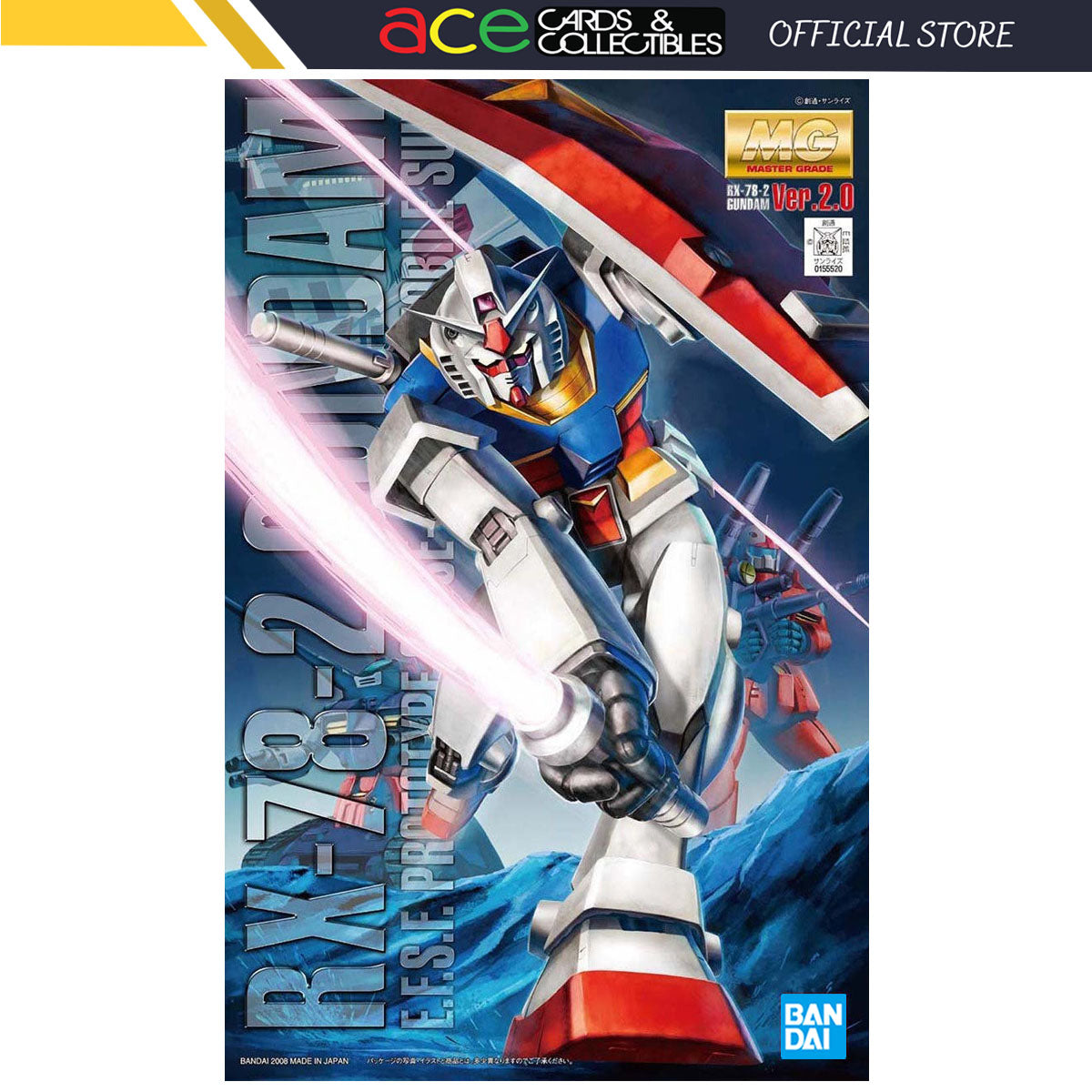 Gunpla 1/100 MG RX-78-2 Gundam Ver.2.0-Bandai-Ace Cards &amp; Collectibles