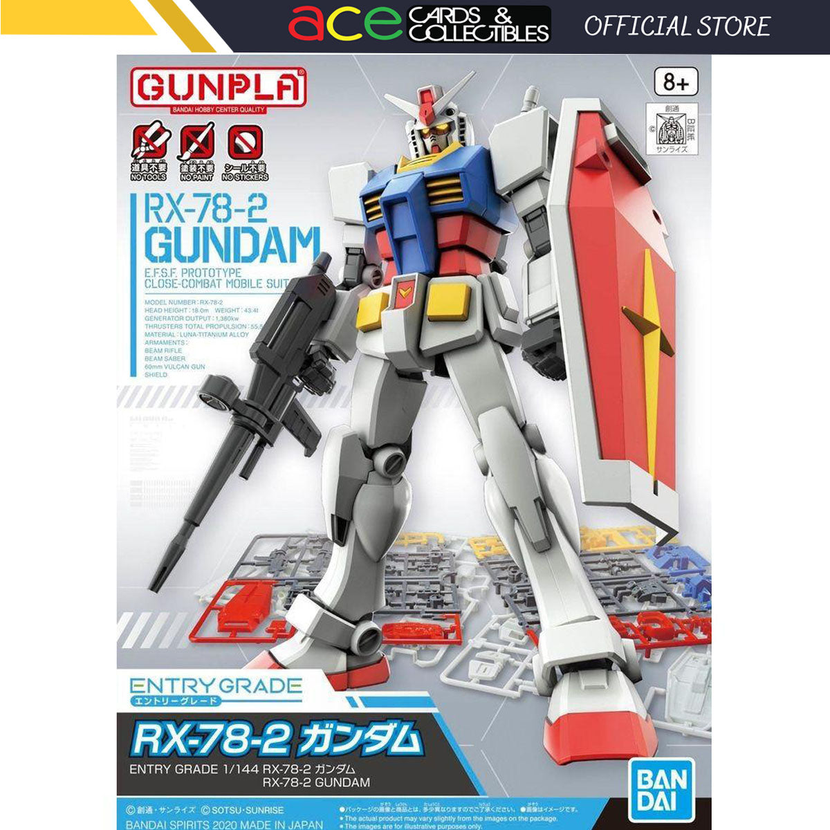 Gunpla Entry Grade 1/144 RX-78-2 Gundam-Bandai-Ace Cards & Collectibles