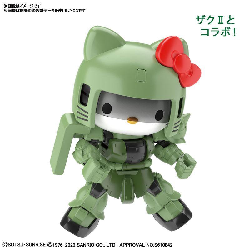 Gunpla Hello Kitty Zaku II [SD Gundam Silhouette]-Bandai-Ace Cards & Collectibles