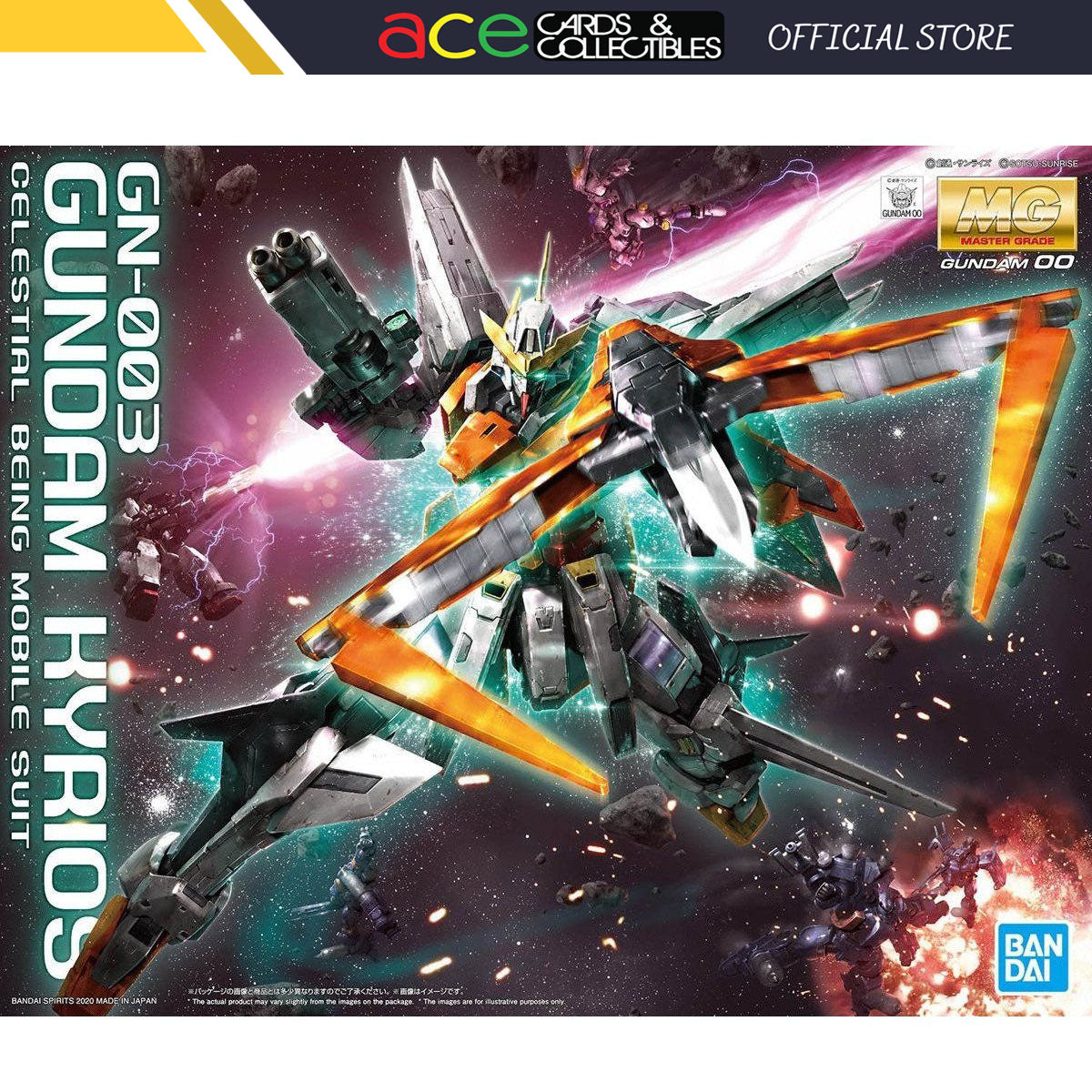 Gunpla MG 1/100 Gundam 00 Kyrios-Bandai-Ace Cards & Collectibles