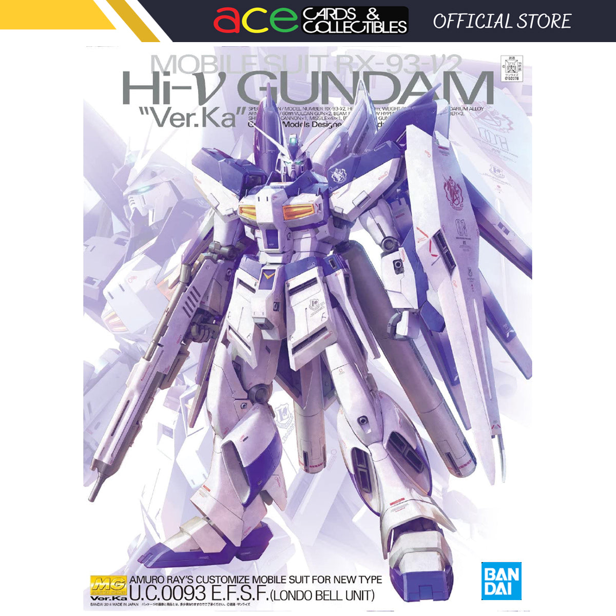Gunpla MG 1/100 RX-93-V2 Hi-V Gundam Ver. Ka (Reissue)-Bandai-Ace Cards &amp; Collectibles