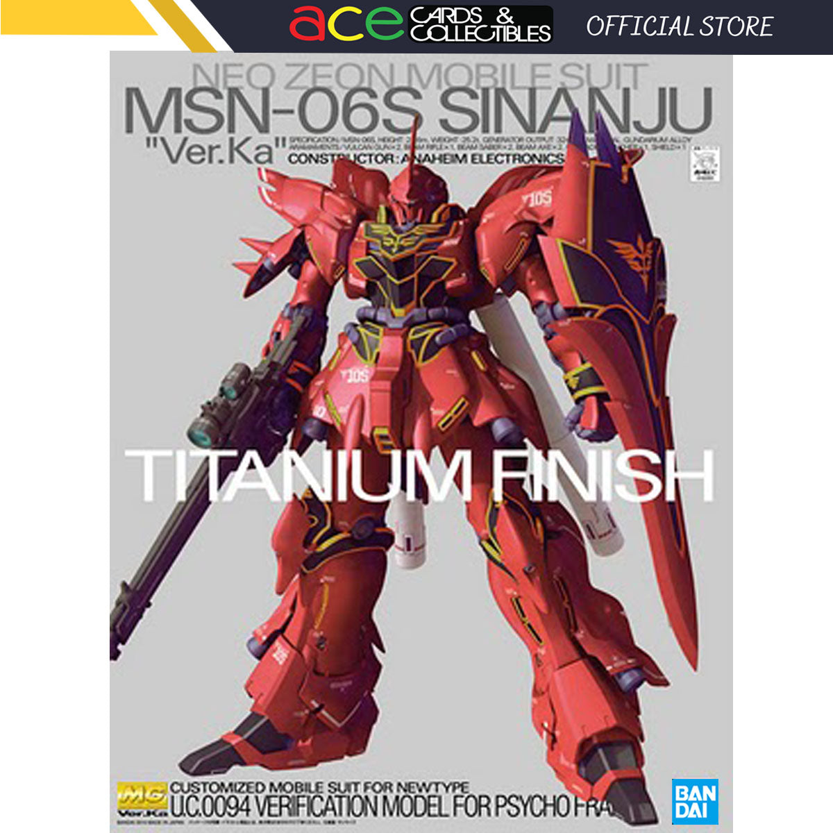 Gunpla MG 1/100 Sinanju Ver.Ka Titanium Finish-Bandai-Ace Cards & Collectibles