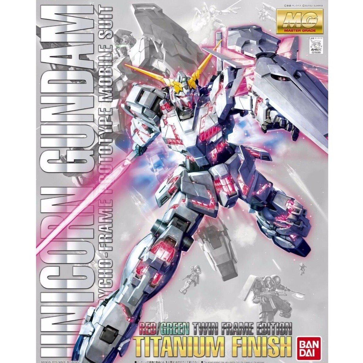 Gunpla MG 1/1000 Unicorn (Red/Green Twin Frame-Titanium Finish)-Bandai-Ace Cards & Collectibles