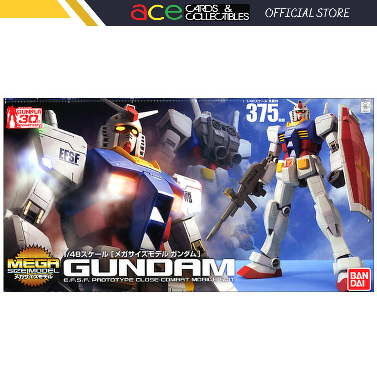 Gunpla Mega Size Model 1/48 RX-78-2 Gundam-Bandai-Ace Cards & Collectibles