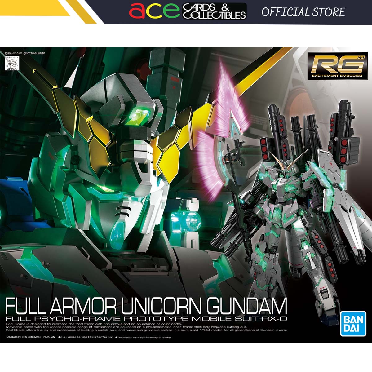 Gunpla RG 1/144 Full Armor Unicorn Gundam-Bandai-Ace Cards &amp; Collectibles