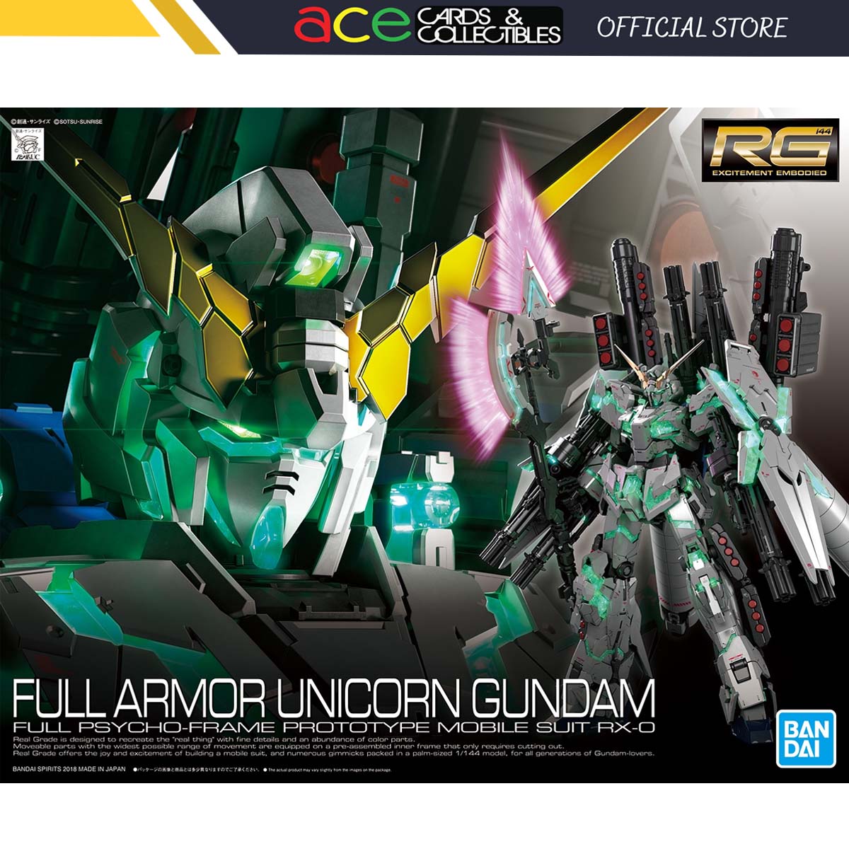 Gunpla RG 1/144 Full Armor Unicorn Gundam-Bandai-Ace Cards & Collectibles
