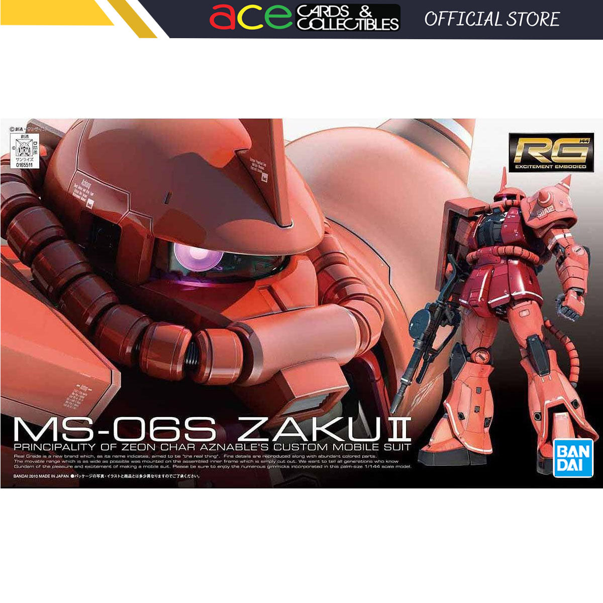 Gunpla RG 1/144 MS-06S Char's Zaku-Bandai-Ace Cards & Collectibles