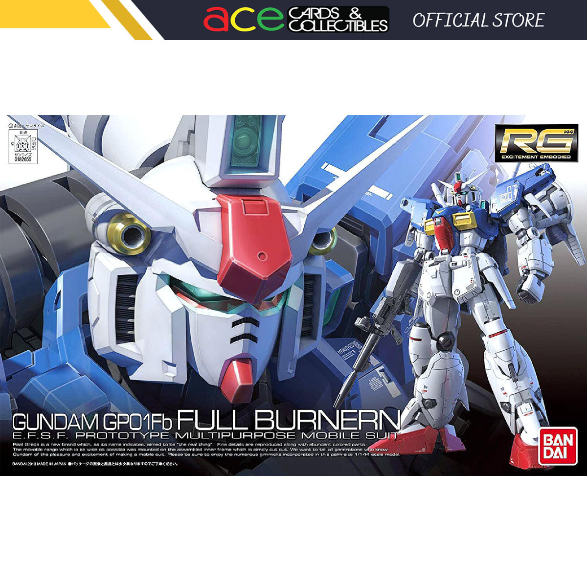 Gunpla RG 1/144 RG RX-78GP01Fb Gundam GP01 Full-Burnern-Bandai-Ace Cards &amp; Collectibles