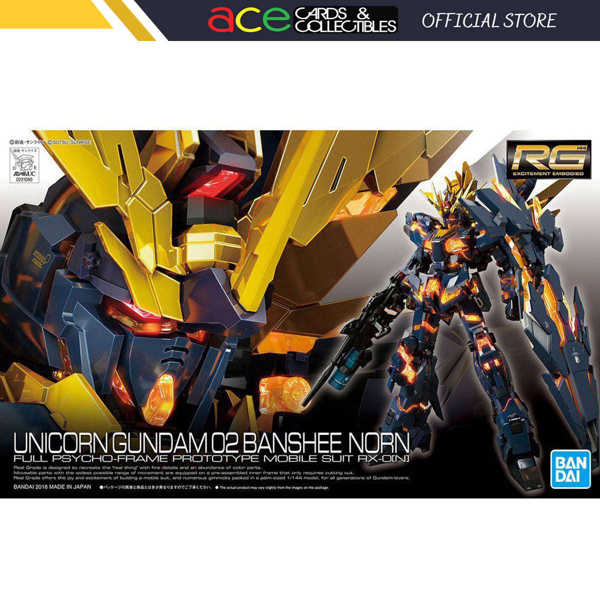 Gunpla RG 1/144 Unicorn Gundam 02 Banshee Norn (Reissue)-Bandai-Ace Cards & Collectibles