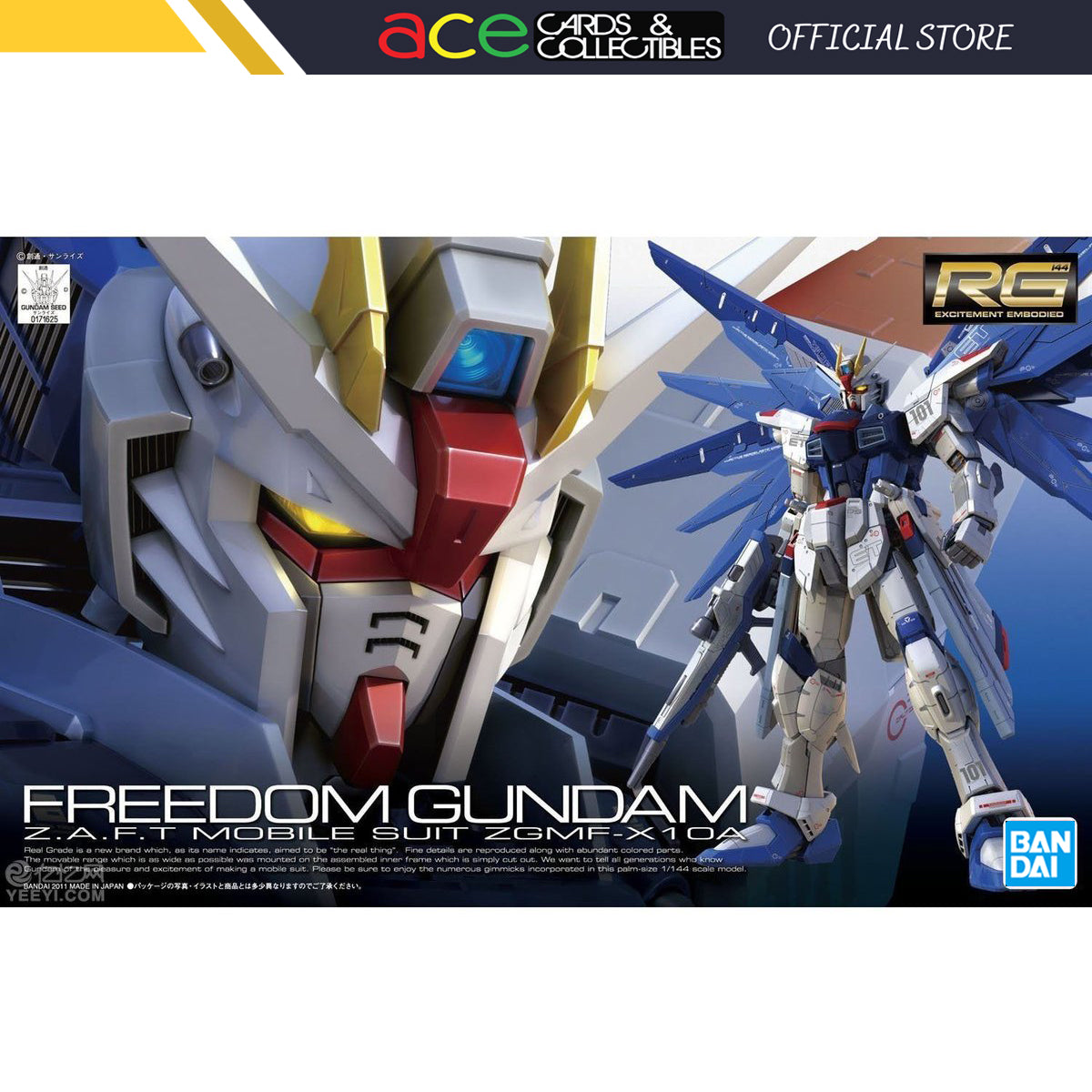 Gunpla RG 1/144 ZGMF-X10A Freedom Gundam-Bandai-Ace Cards & Collectibles