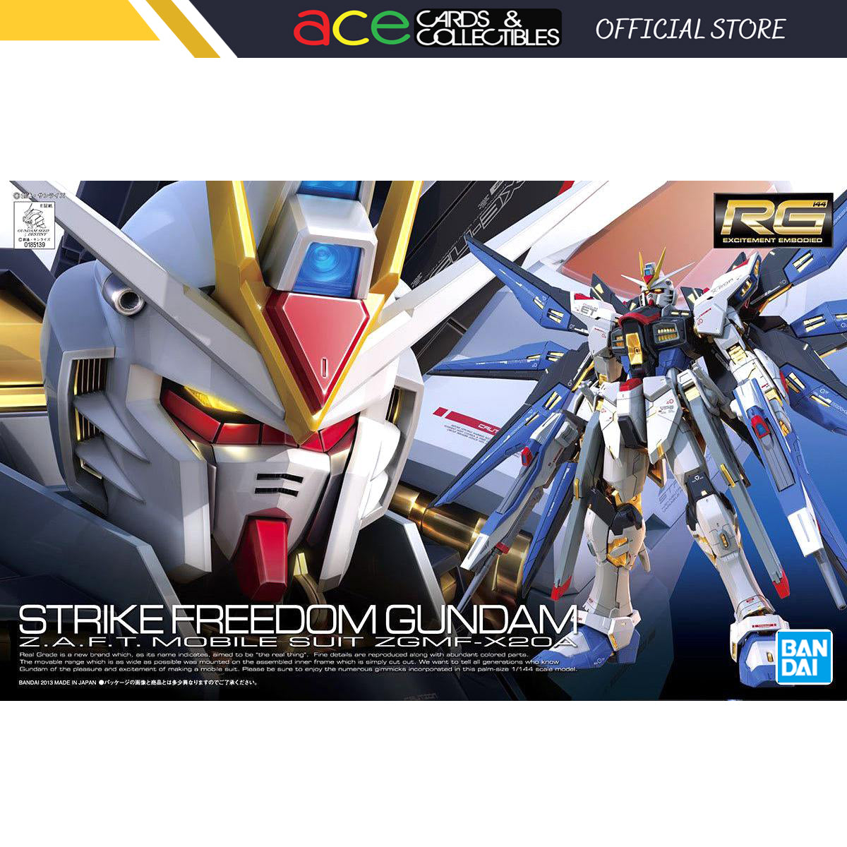 Gunpla RG 1/144 ZGMF-X20A Seed Destiny Strike Freedom Gundam-Bandai-Ace Cards & Collectibles