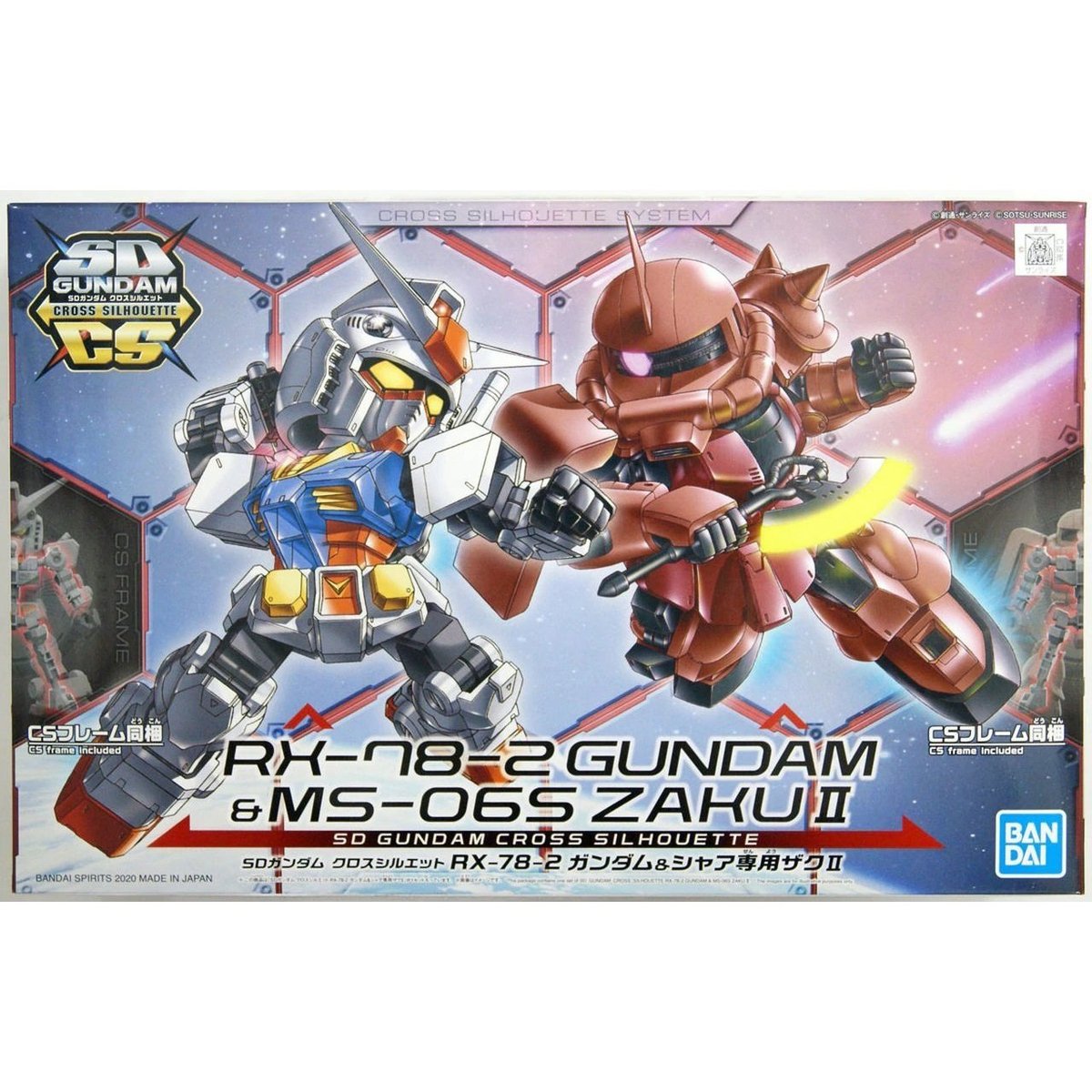 Gunpla SD Gundam Cross Silhouette RX-78-2 Gundam &amp; MS-06S Zaku II-Bandai-Ace Cards &amp; Collectibles