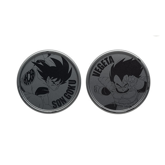 Ichiban Kuji Dragon Ball EX Super Decisive Battle of the World Division!! G Prize - "Son Goku & Vegeta" Metal Pair Coaster-Bandai-Ace Cards & Collectibles