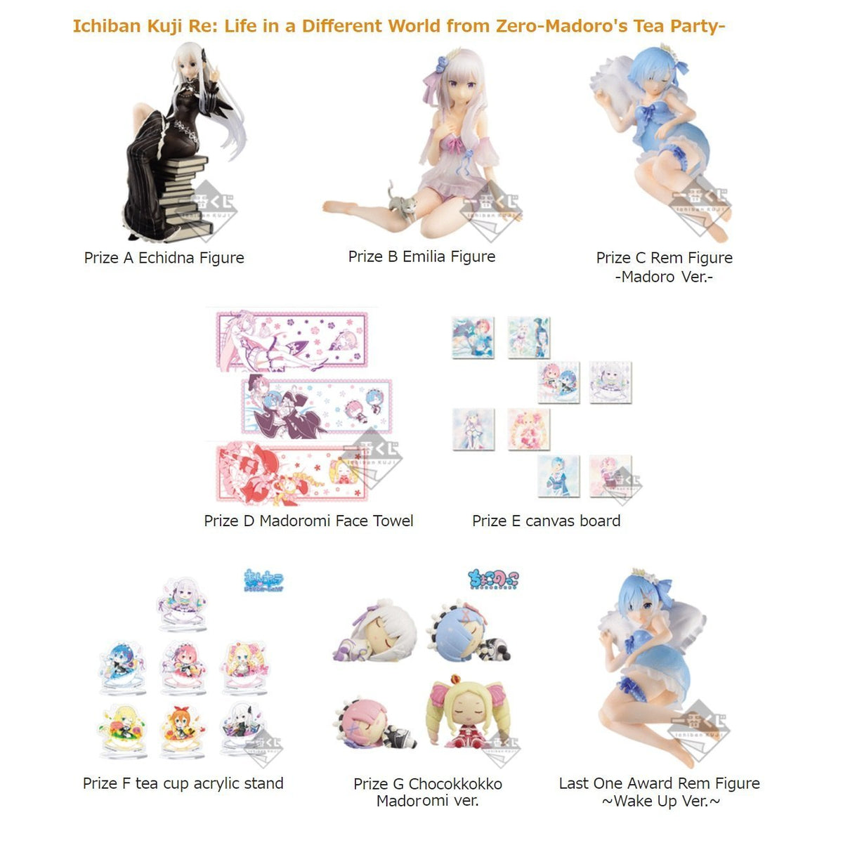 Ichiban Kuji Re: Zero Starting Life in Another World "Madoro Tea Party"-Bandai-Ace Cards & Collectibles