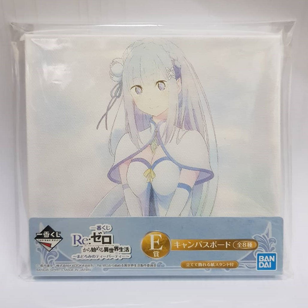 Ichiban Kuji Re: Zero Starting Life in Another World -Madoro Tea Party- &quot;Prize E - Canvas Board&quot;-Emilia-Bandai-Ace Cards &amp; Collectibles