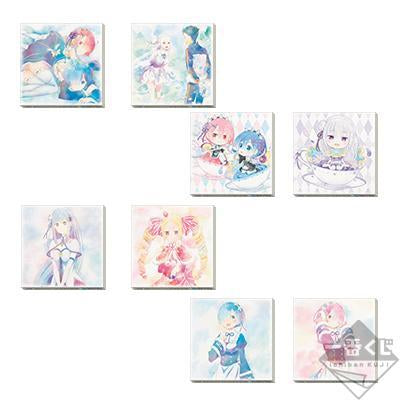 Ichiban Kuji Re: Zero Starting Life in Another World -Madoro Tea Party- "Prize E - Canvas Board"-Rem & Ram-Bandai-Ace Cards & Collectibles