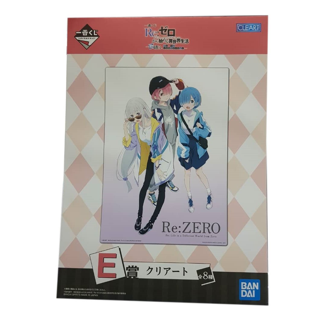 Ichiban Kuji Re: Zero Starting Life in Another World -The Story Is To Be Continued- &quot;Prize E - A4 Art Criart (Random)&quot;-Bandai-Ace Cards &amp; Collectibles
