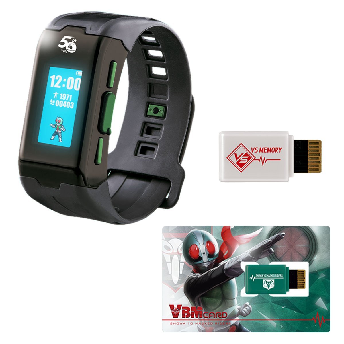 Kamen Rider 50th Anniversary [Vital Bracelet Characters Showa 10 Masked Riders PBandai / Kuuga / VBM Card Set Vol 1]-VB Set 50th Edition-Bandai-Ace Cards & Collectibles
