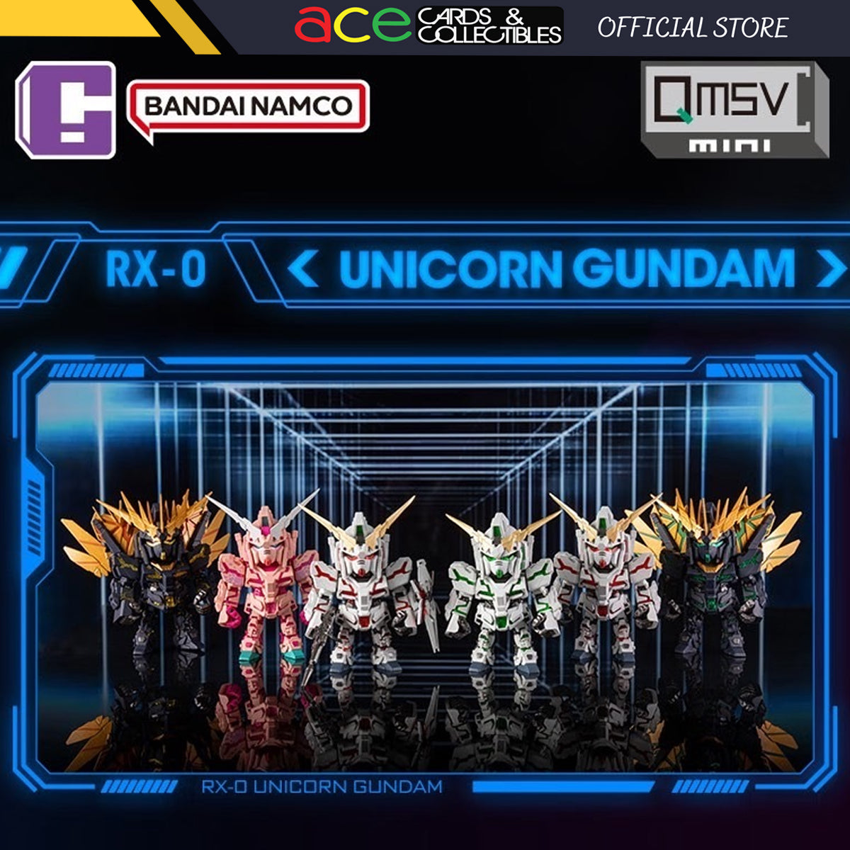 GUNDAM RX-0 Unicorn QMSV Mini-Whole Display Box (8pcs)-Bandai Namco-Ace Cards &amp; Collectibles