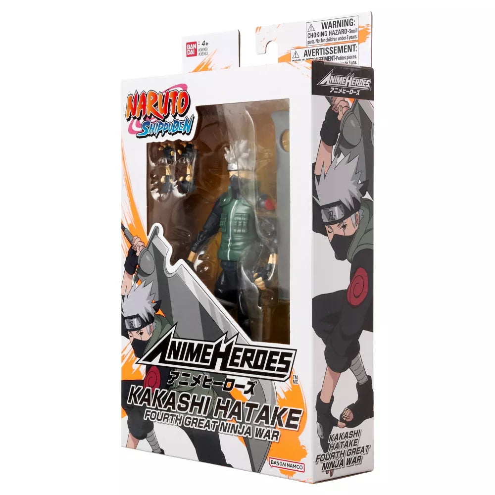 Naruto Shippuden Anime Heroes &quot;Kakashi Hatake&quot; Fourth Great Ninja War Action Figure-Bandai-Ace Cards &amp; Collectibles