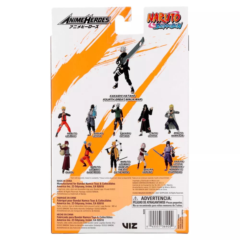Naruto Shippuden Anime Heroes "Kakashi Hatake" Fourth Great Ninja War Action Figure-Bandai-Ace Cards & Collectibles