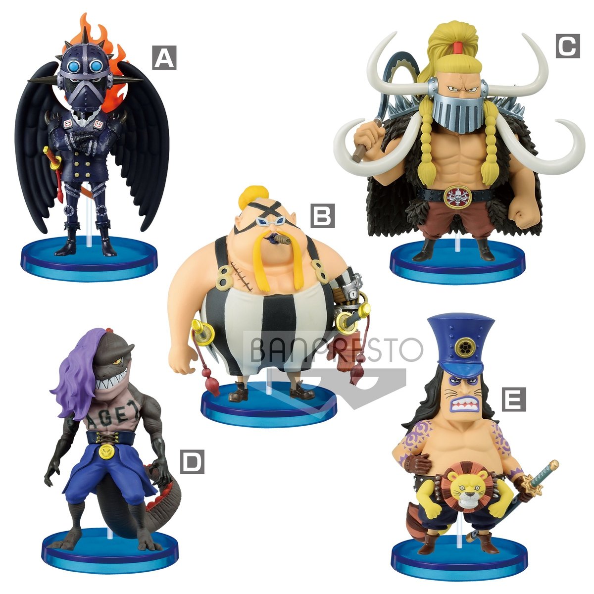 One Piece World Collectable Figure -Beasts Pirates 1-Complete Set of 5-Bandai-Ace Cards &amp; Collectibles