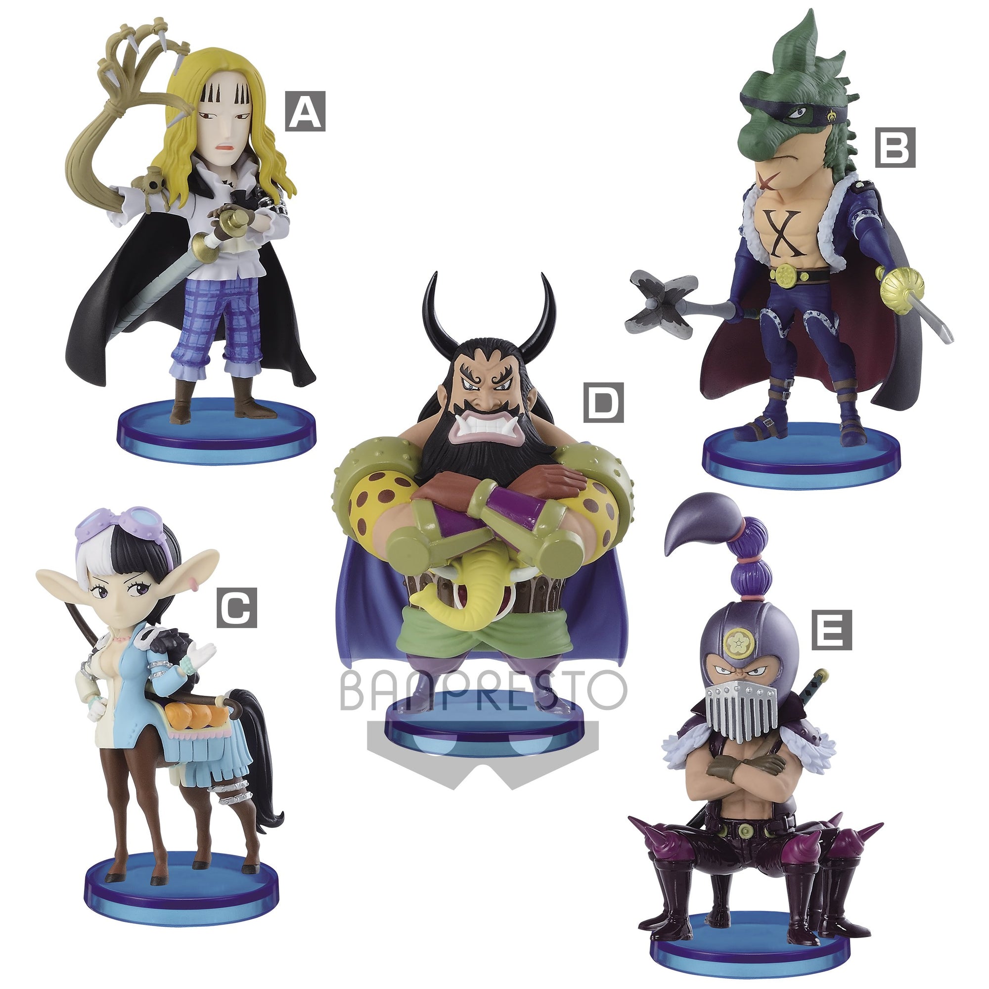 One Piece World Collectable Figure -Beasts Pirates 2-Complete Set of 5-Bandai-Ace Cards & Collectibles