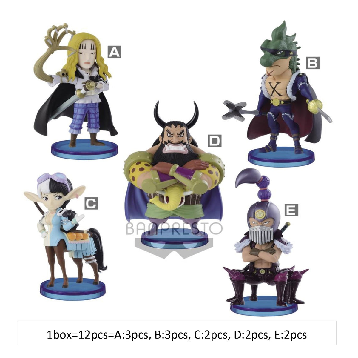 One Piece World Collectable Figure -Beasts Pirates 2-Complete Set of 5-Bandai-Ace Cards & Collectibles
