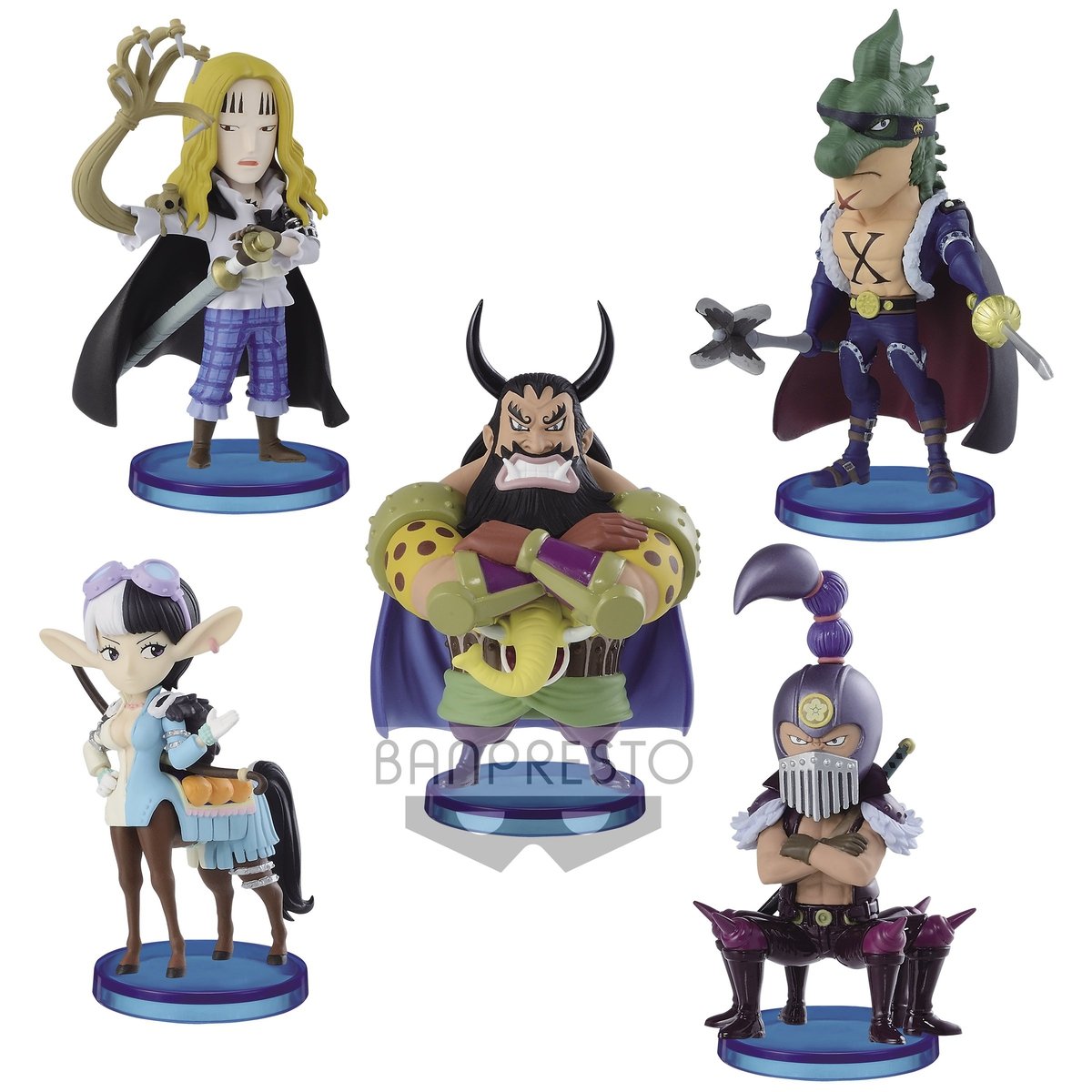 One Piece World Collectable Figure -Beasts Pirates 2-Complete Set of 5-Bandai-Ace Cards & Collectibles