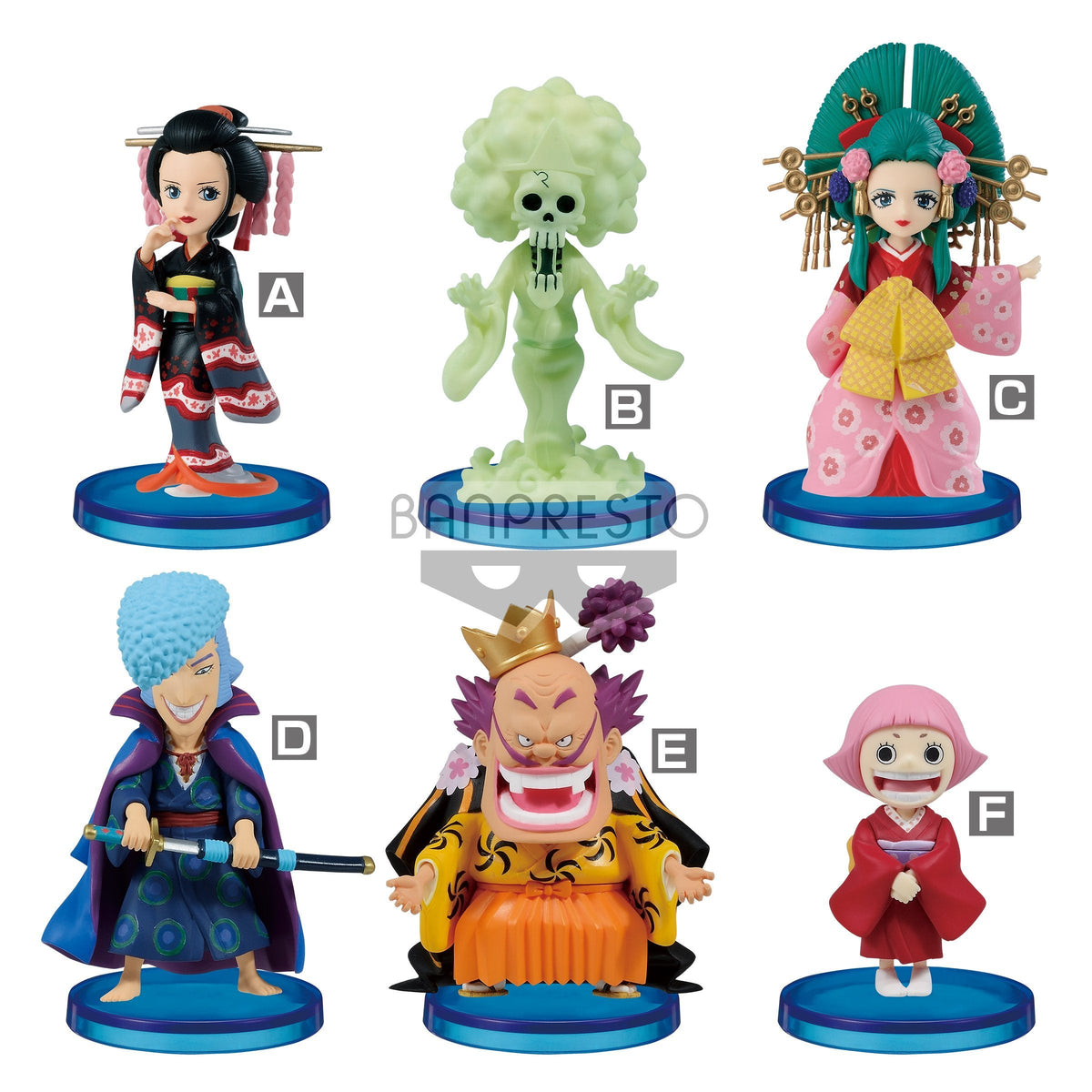 One Piece World Collectable Figure -Wanokuni Country- Vol. 6-Complete Set of 6-Bandai-Ace Cards &amp; Collectibles