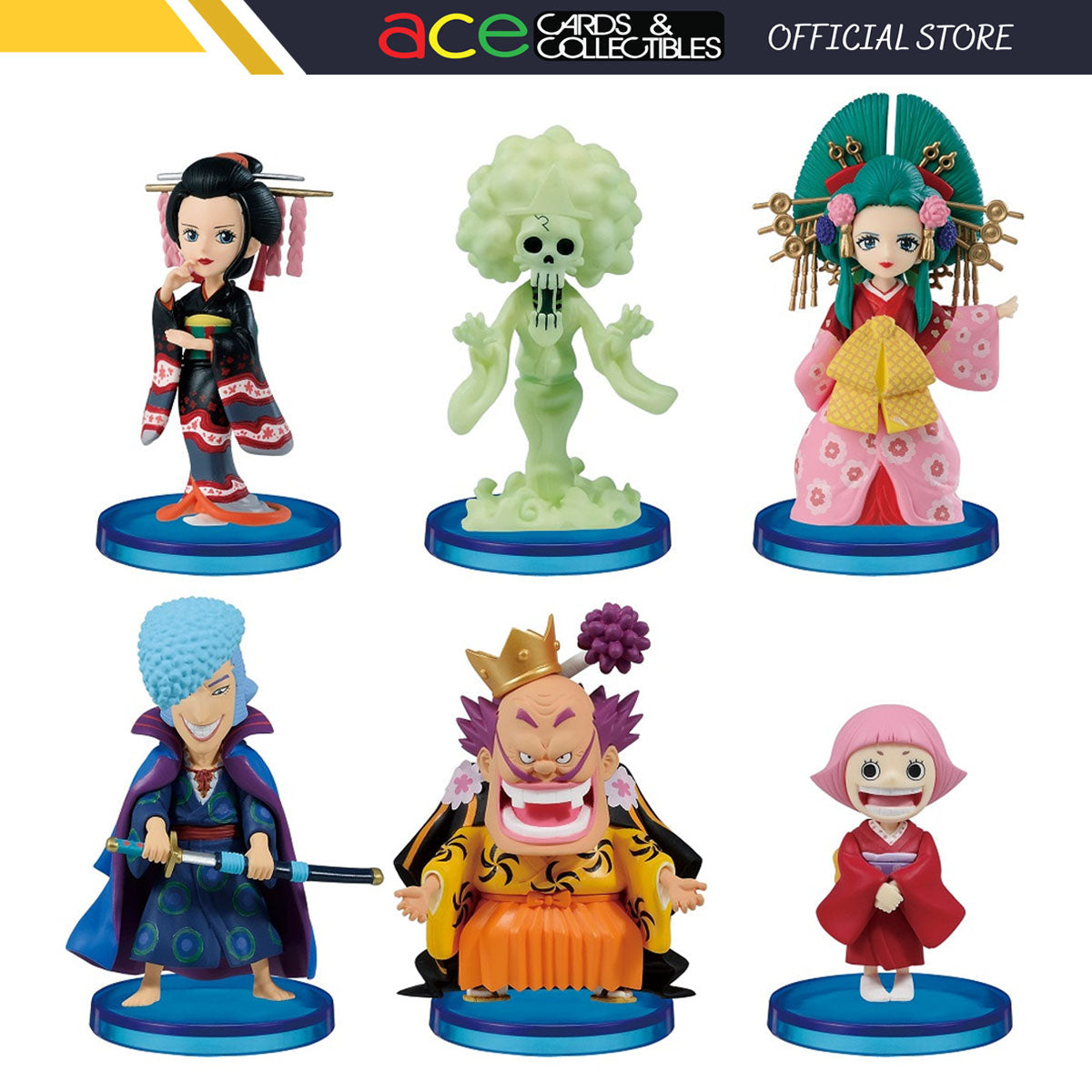 One Piece World Collectable Figure -Wanokuni Country- Vol. 6-Complete Set of 6-Bandai-Ace Cards &amp; Collectibles