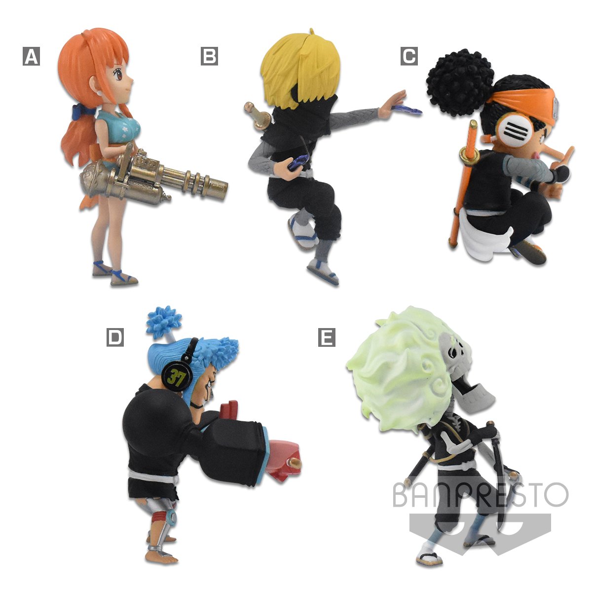 One Piece World Collectable Figure -Wanokuni Style 2-Complete Set of 5-Bandai-Ace Cards &amp; Collectibles