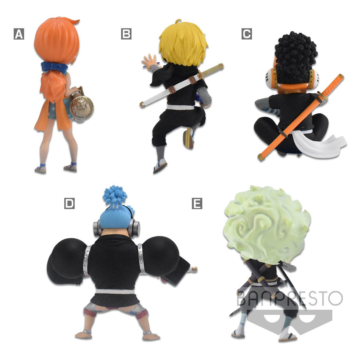 One Piece World Collectable Figure -Wanokuni Style 2-Complete Set of 5-Bandai-Ace Cards & Collectibles