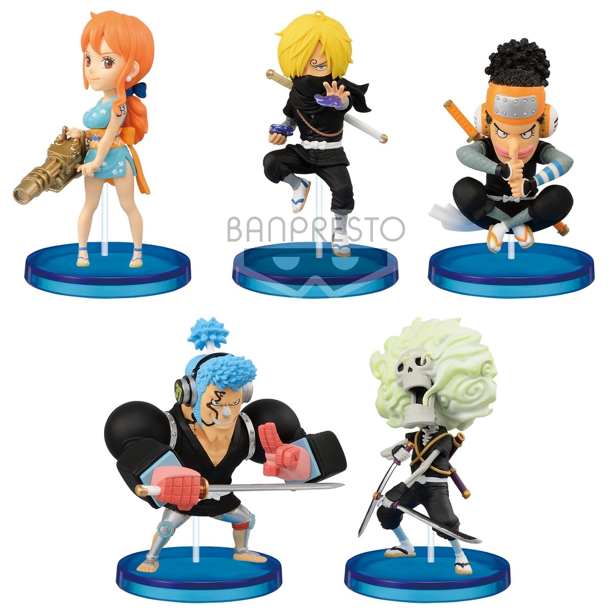 One Piece World Collectable Figure -Wanokuni Style 2-Complete Set of 5-Bandai-Ace Cards & Collectibles