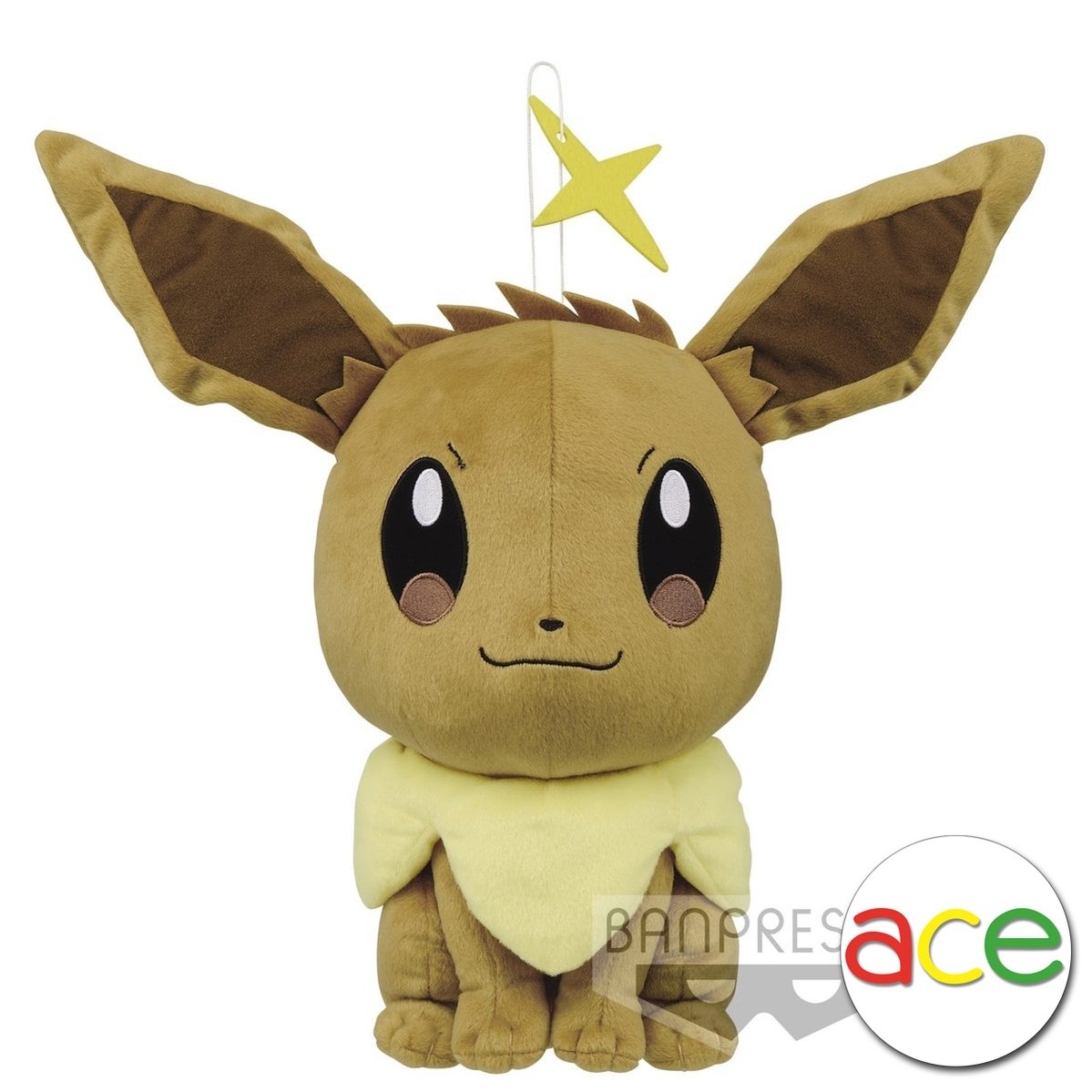 Pokemon Baby Doll Eyes "Eevee" Super Big Round Plush-Bandai-Ace Cards & Collectibles