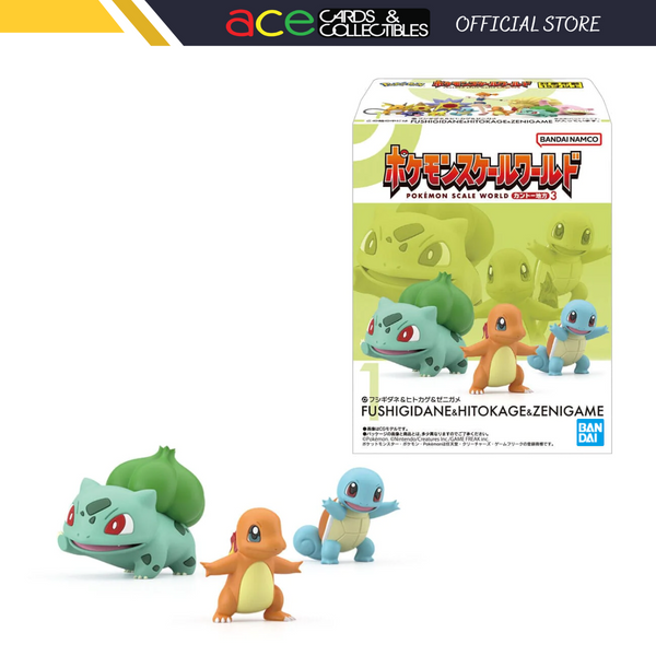 Pokemon Scale World Kanto Region 3-Bulba, Char, Squirt-Bandai-Ace Cards & Collectibles