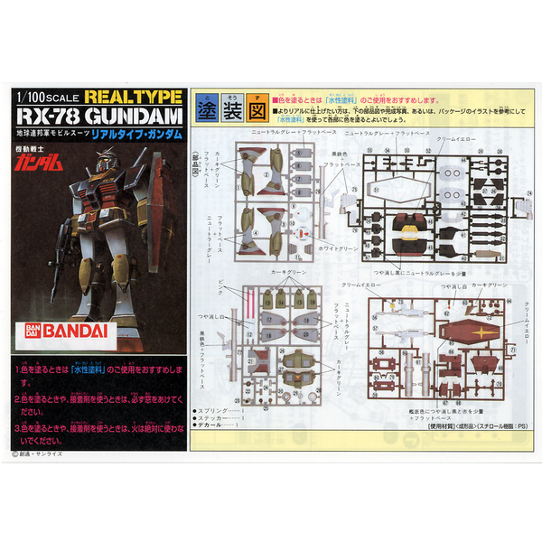 RX-78 Gundam (Real Type) (1/100) (Gundam Model Kits)-Bandai-Ace Cards &amp; Collectibles