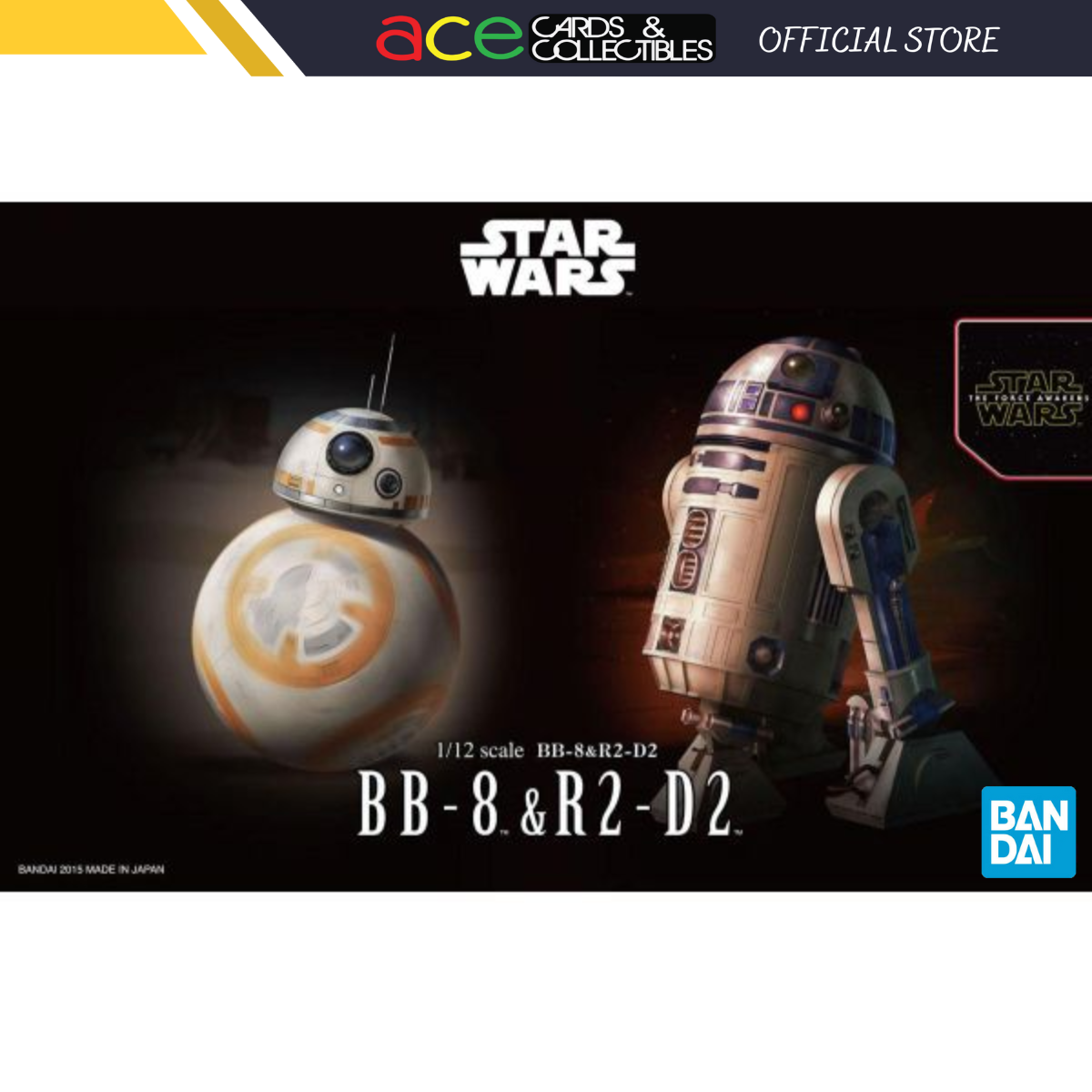 Star Wars 1/12 &quot;BB-8, R2-D2&quot;-Bandai-Ace Cards &amp; Collectibles