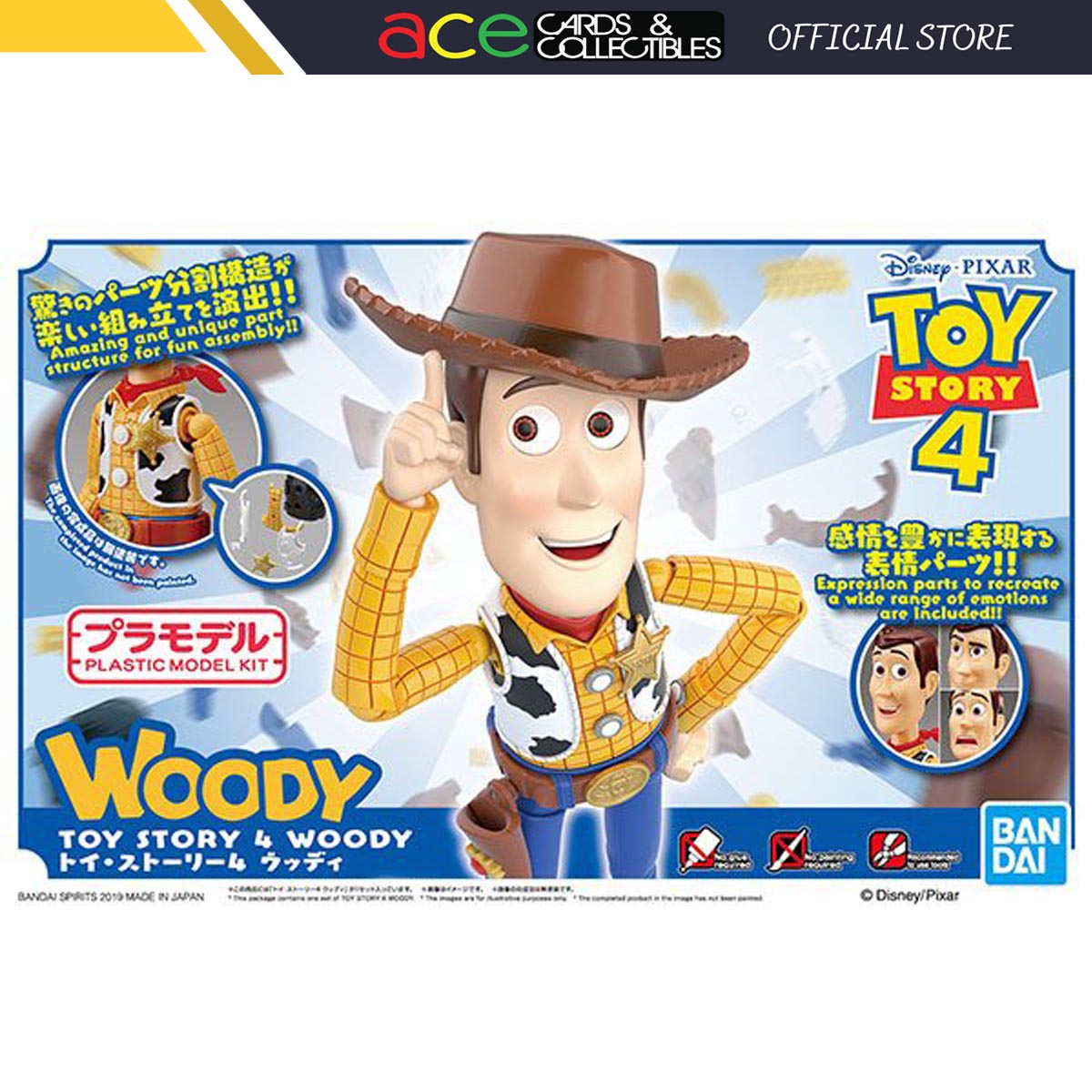 Toy Story 4 Plastic Model Collection &quot;Woody&quot;-Bandai-Ace Cards &amp; Collectibles