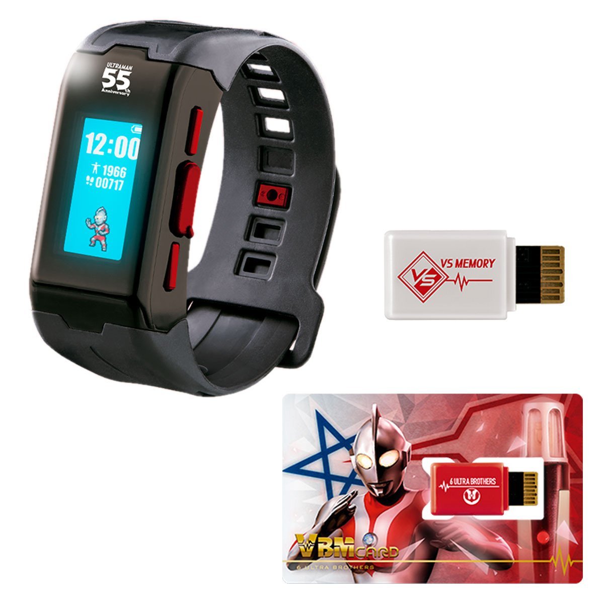 Ultraman 55th Anniversary [Vital Bracelet Characters 6 Ultra Brothers PBandai / Ultraman Tiga / VBM Card Set Vol 1]-VB Set 55th Edition-Bandai-Ace Cards &amp; Collectibles