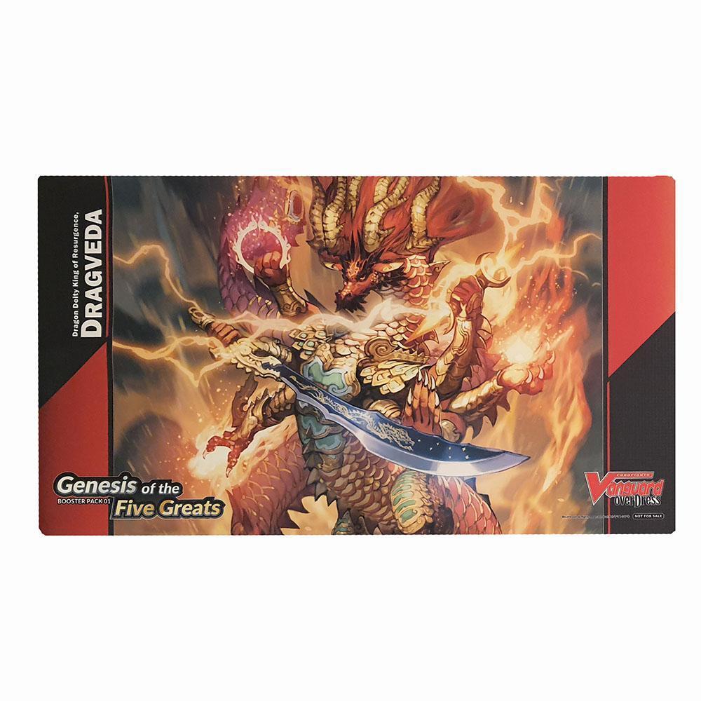 Cardfight Vanguard &quot;Dragon Deity King of Resurgence, Dragveda&quot; Playmat [VGE-D-BT01]-Bushiroad-Ace Cards &amp; Collectibles