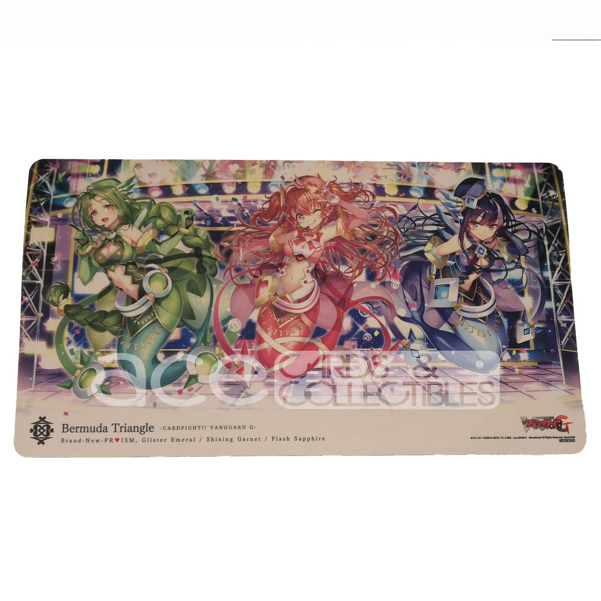 Cardfight Vanguard Playmat &quot;Glister Emeral, Shining Garnet, Flash Sapphire&quot; (VG-G-CB07)-Bushiroad-Ace Cards &amp; Collectibles
